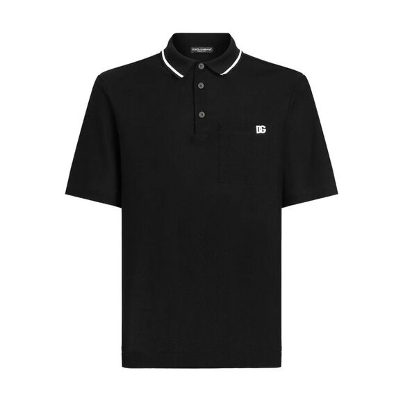 Dolce & Gabbana Men Cotton Polo Shirt With Embroidered Logo